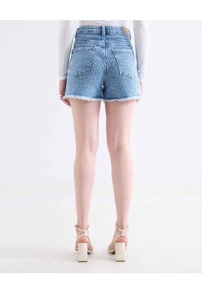 Short Denim Texturizado  Para Mujer Azul Seven Seven