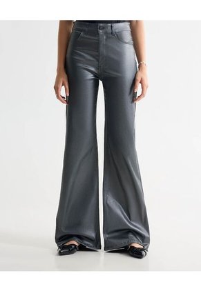 Jean Wide Leg En Tono Gris Plomo  Para Mujer Plata Seven Seven