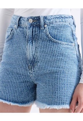 Short Denim Texturizado  Para Mujer Azul Seven Seven