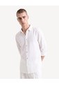 Camisa Rústica Corte Recto  Para Hombre Marfil Seven Seven de Seven Seven