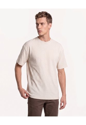 Camiseta Texturizada Relax  Para Hombre Taupe Seven Seven Seven Seven