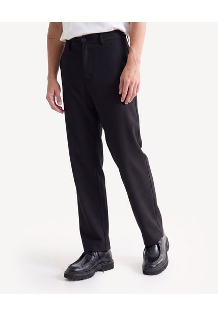 Pantalón Sastre Recto  Para Hombre Negro Seven Seven