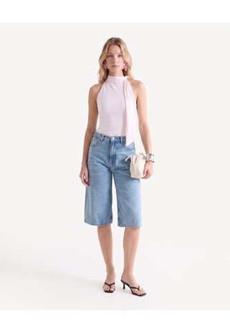Camiseta Halter Con Corbata  Para Mujer Rosa Seven Seven Seven Seven
