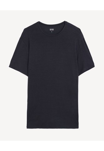 Camiseta Viscosa Slim  Para Hombre Negro Seven Seven Seven Seven