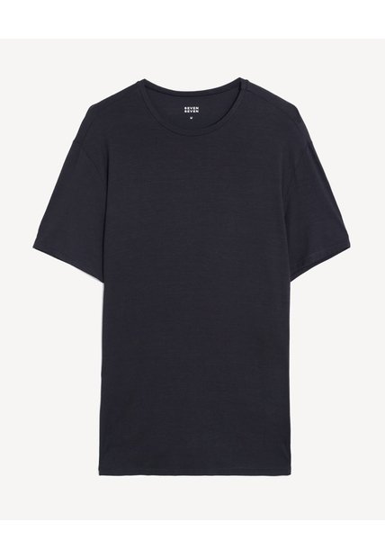 Camiseta Viscosa Slim  Para Hombre Negro Seven Seven