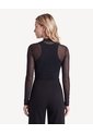 Camiseta Cuello Alto Ajustada  Para Mujer Negro Seven Seven de Seven Seven