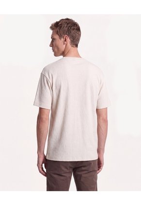 Camiseta Texturizada Relax  Para Hombre Taupe Seven Seven