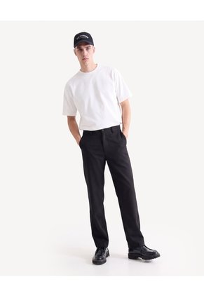 Pantalón Sastre Recto  Para Hombre Negro Seven Seven