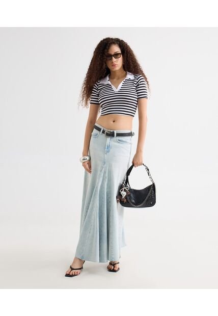 Camiseta Para Mujer Manga Corta Moda Color Negro Marca Seven Seven #28096379