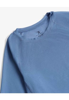 Camiseta Crop Deportiva En Mesh Para Mujer Azul Seven Seven