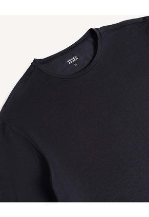 Camiseta Viscosa Slim  Para Hombre Negro Seven Seven