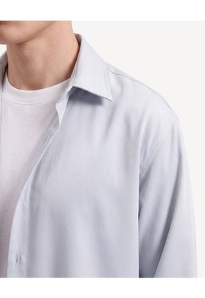 Camisa Non Iron  Para Hombre Gris Seven Seven