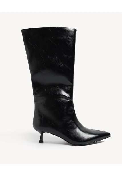 Bota Punta Fina  Para Mujer Negro Seven Seven