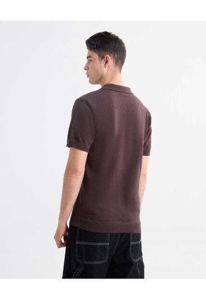 Polo Para Hombre Cuello Tejido Sin Bolsillo Color Café Marca Seven Seven #45110892