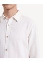 Camisa Rústica Corte Recto  Para Hombre Marfil Seven Seven de Seven Seven