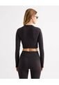 Crop Top Manga Larga  Para Mujer Negro Seven Seven de Seven Seven