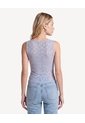 Camiseta Encaje Ruedo Irregular  Para Mujer Azul Seven Seven de Seven Seven