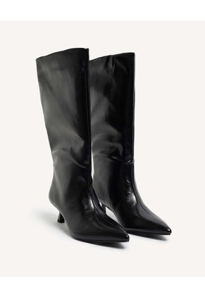 Bota Punta Fina Para Mujer Negro Seven Seven
