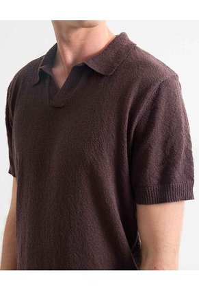 Polo Para Hombre Cuello Tejido Sin Bolsillo Color Café Marca Seven Seven #45110892