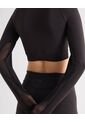 Crop Top Manga Larga  Para Mujer Negro Seven Seven de Seven Seven