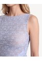 Camiseta Encaje Ruedo Irregular  Para Mujer Azul Seven Seven de Seven Seven