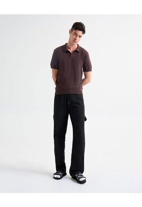 Polo Para Hombre Cuello Tejido Sin Bolsillo Color Café Marca Seven Seven #45110892