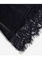 Falda Maxi Satinada Encaje  Para Mujer Negro Seven Seven de Seven Seven
