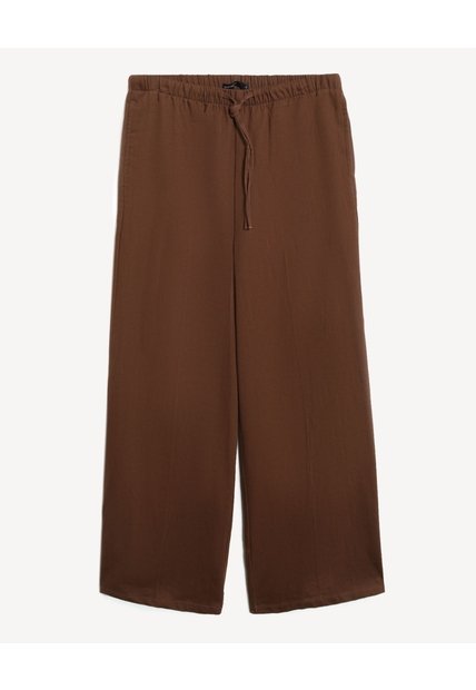 Pantalón Cintura Ajustable  Para Mujer Café Seven Seven
