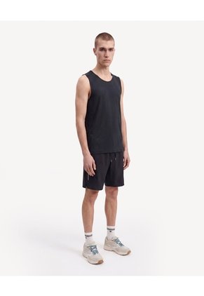 Camiseta Manga Sisa Texturizada Para Hombre Negro Seven Seven