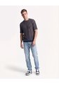 Camiseta Malla Efecto Lavado  Para Hombre Gris Seven Seven de Seven Seven