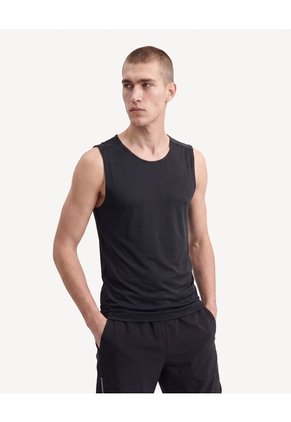 Camiseta Manga Sisa Texturizada Para Hombre Negro Seven Seven