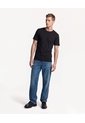 Camiseta Textura Piqué  Para Hombre Negro Seven Seven de Seven Seven