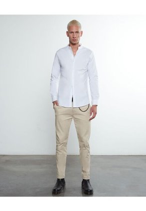 Camisa Para Hombre Manga Larga Cuello Neru Color Blanco Marca Seven Seven #45011419