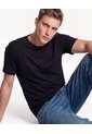 Camiseta Textura Piqué  Para Hombre Negro Seven Seven de Seven Seven
