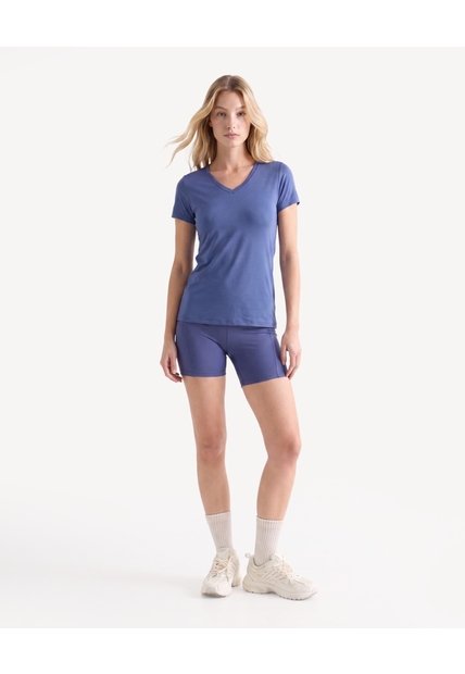 Camiseta Texturizada Sport  Para Mujer Azul Seven Seven