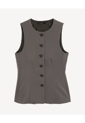 Chaleco  Para Mujer Plano Color Gris Marca Seven Seven #28250158 Seven Seven