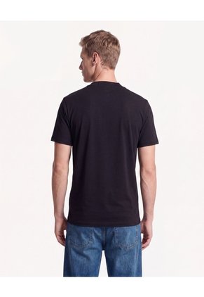 Camiseta Textura Piqué  Para Hombre Negro Seven Seven