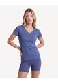 Camiseta Texturizada Sport  Para Mujer Azul Seven Seven de Seven Seven