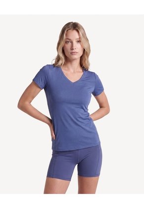 Camiseta Texturizada Sport Para Mujer Azul Seven Seven
