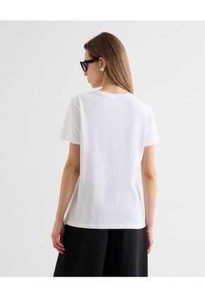 Camiseta Estampada Oversize Moños  Para Mujer Crudo Seven Seven