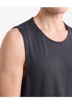Camiseta Manga Sisa Texturizada Para Hombre Negro Seven Seven