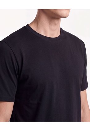 Camiseta Textura Piqué  Para Hombre Negro Seven Seven