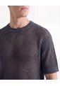 Camiseta Malla Efecto Lavado  Para Hombre Gris Seven Seven de Seven Seven
