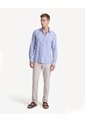 Camisa Rústica De Rayas  Para Hombre Celeste Seven Seven de Seven Seven