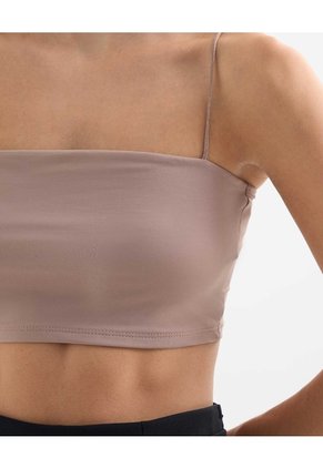 Crop Top Escote Cuadrado  Para Mujer Taupe Seven Seven