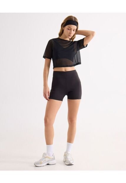 Short Biker Con Bolsillos  Para Mujer Negro Seven Seven