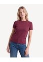 Camiseta Básica Tejido  Para Mujer Vino Seven Seven de Seven Seven