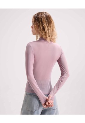 Camiseta Mesh Cuello Alto Para Mujer Camel Seven Seven