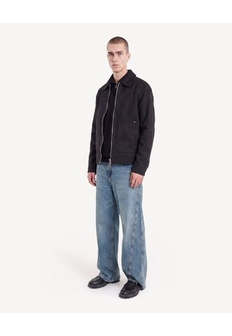 Polo Tricot Cierre Frontal  Para Hombre Negro Seven Seven Seven Seven