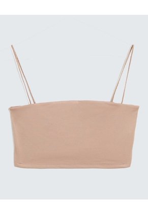 Crop Top Escote Cuadrado  Para Mujer Taupe Seven Seven